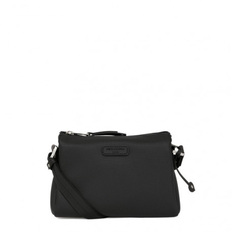 HEXAGONA Τσάντα χιαστί μαύρη WAP7D