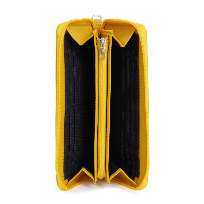 HEXAGONA Πορτοφόλι γυναικείο κίτρινο με φερμουάρ WBF4L