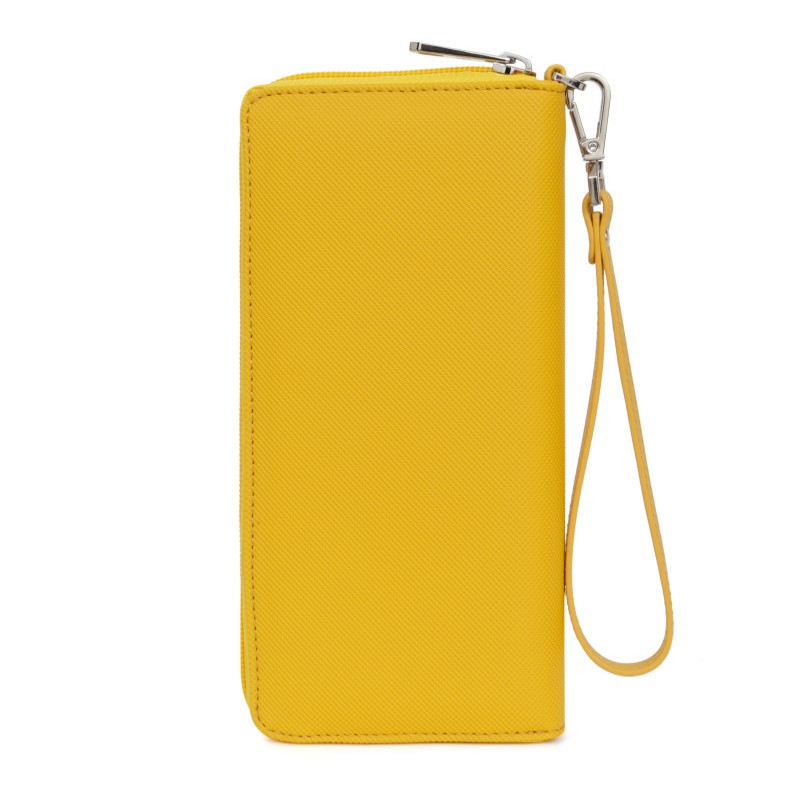 HEXAGONA Πορτοφόλι γυναικείο κίτρινο με φερμουάρ WBF4L
