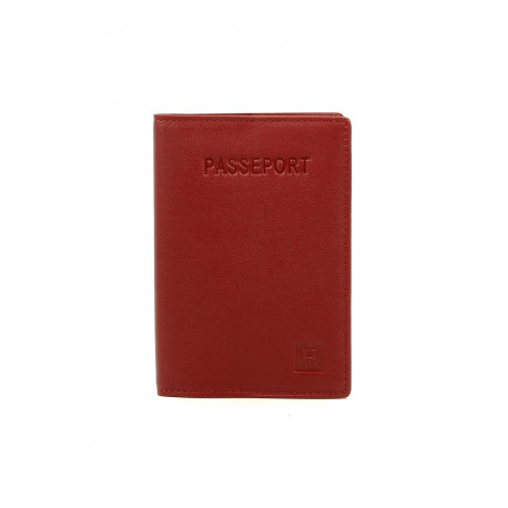 HEXAGONA Θήκη διαβατηρίου δερμάτινη κόκκινη H03YT