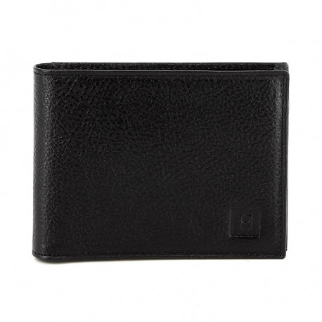 HEXAGONA Ανδρικό πορτοφόλι δερμάτινο μαύρο WX62Q