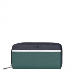 HEXAGONA Ανδρικό πορτοφόλι με φερμουάρ πράσινο με πολυχρωμία WAS76P