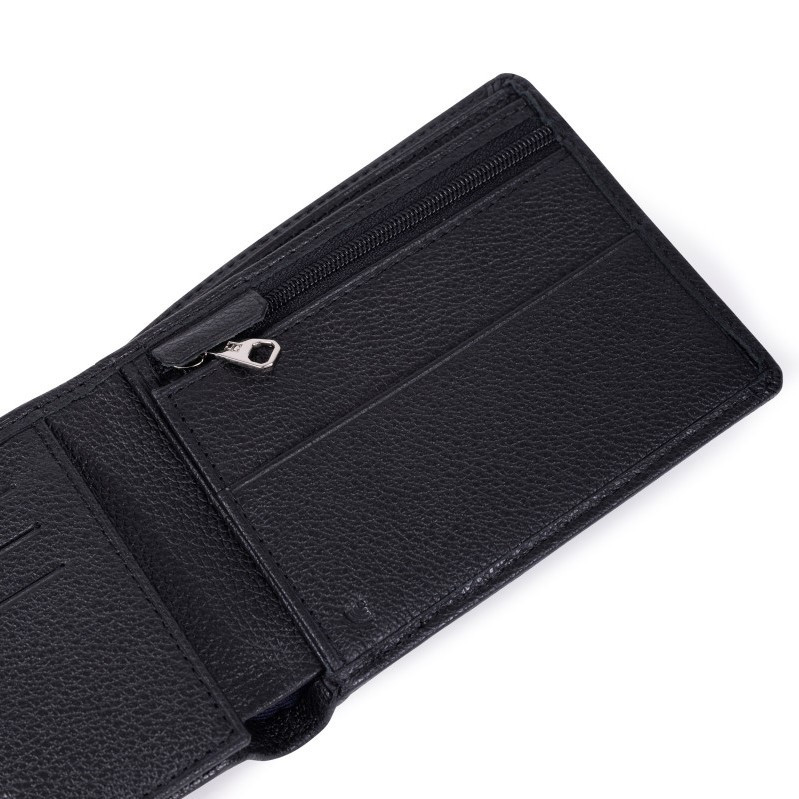 HEXAGONA Ανδρικό δερμάτινο μαύρο πορτοφόλι με RFID προστασία HDQ78B