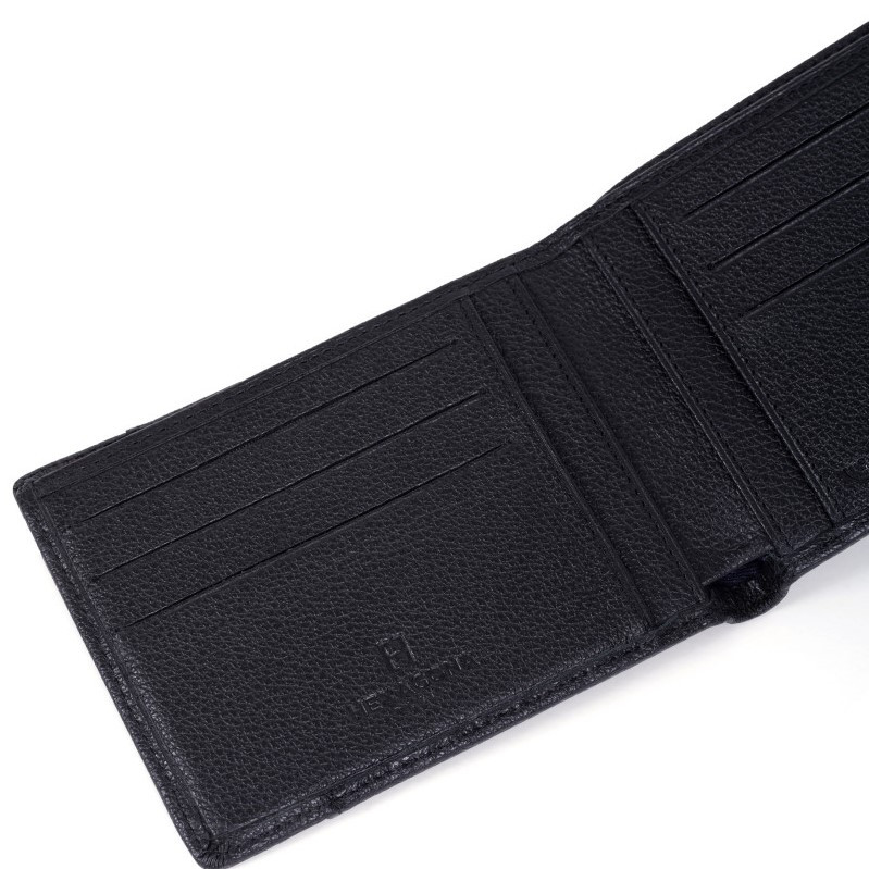 HEXAGONA Ανδρικό δερμάτινο μαύρο πορτοφόλι με RFID προστασία HDX75N
