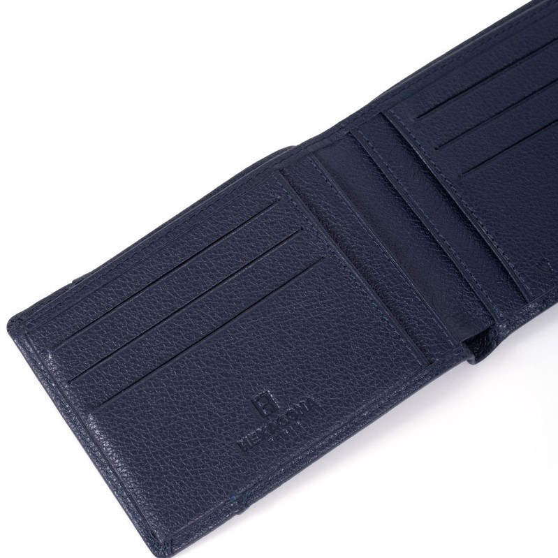 HEXAGONA Ανδρικό δερμάτινο μπλέ πορτοφόλι με RFID προστασία HDZ74V