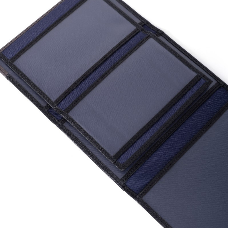 HEXAGONA Δερμάτινη θήκη με διαφάνειες και RFID προστασία σε διχρωμία μαύρο με πούρο HDZ70F