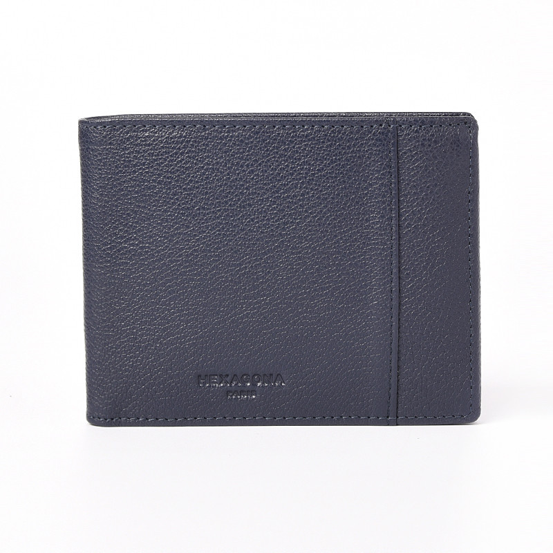 HEXAGONA Ανδρικό δερμάτινο μπλέ πορτοφόλι με RFID προστασία HDS83D