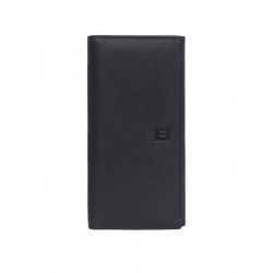 HEXAGONA Γυναικείο πορτοφόλι μεγάλο με κούμπωμα σε μπλέ σκούρο δέρμα ERG201PG