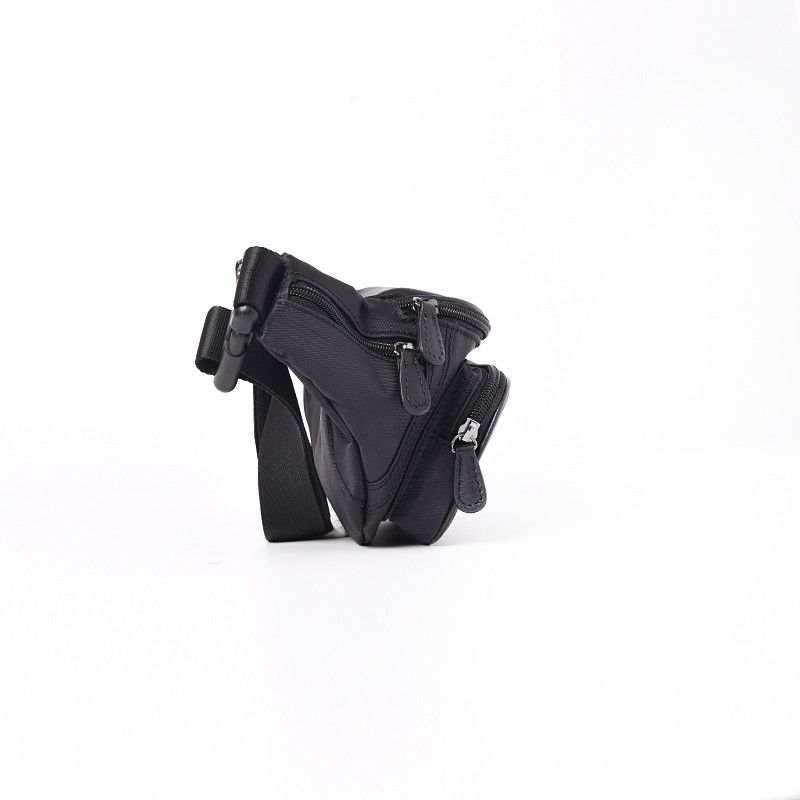 FRANCINEL Τσαντάκι μαύρο μέσης από ύφασμα με δέρμα BVJ24W