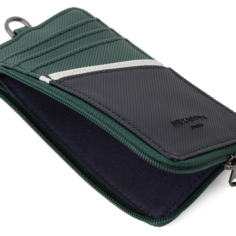 HEXAGONA Ανδρικό πορτοφόλι με εξωτερικές θήκες καρτών πράσινο με πολυχρωμία WAJ74X