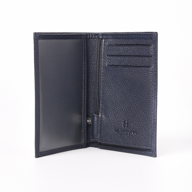 HEXAGONA Ανδρικό πορτοφόλι μπλε από γνήσιο δέρμα COF12GE
