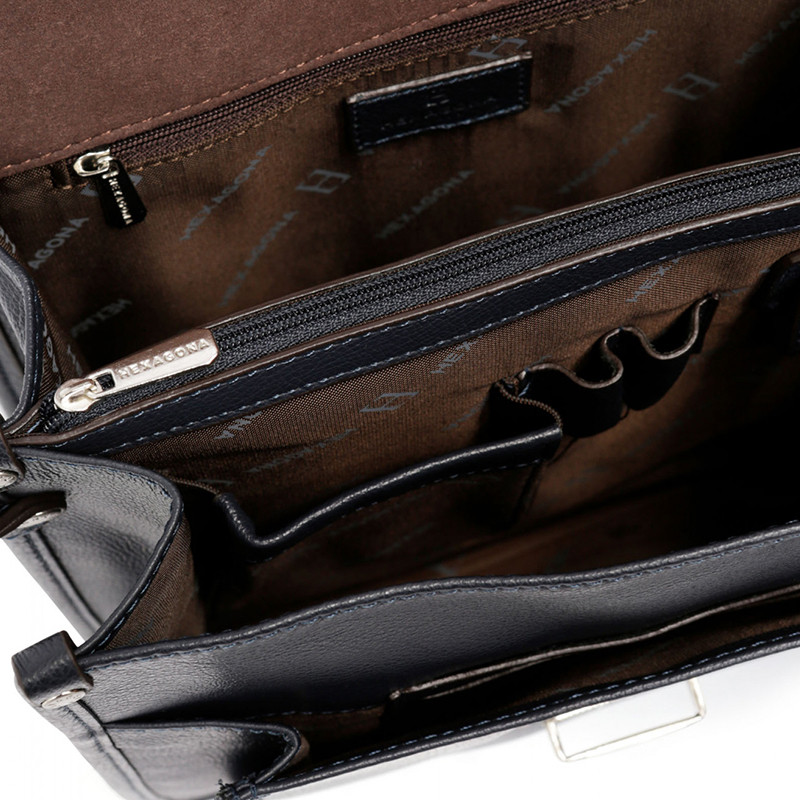 Ανδρική τσάντα όρθια διθέσια σε μπλέ σπυρωτό δέρμα FGE11TR