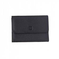 HEXAGONA Γυναικείο πορτοφόλι μεσαίο με κούμπωμα σε μπλέ σκούρο δέρμα BVV240NV