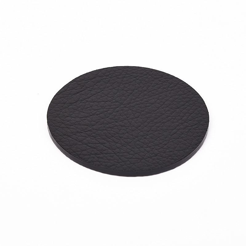 BagCity Σουβέρ στρογγυλά με θήκη σετ 6 τεμαχίων σε μαύρο δέρμα SOU01BL