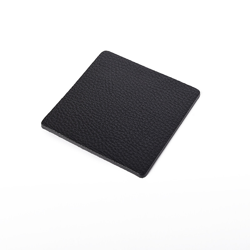 BagCity Σουβέρ τετράγωνα με θήκη σετ 6 τεμαχίων σε μαύρο δέρμα SOV11BK