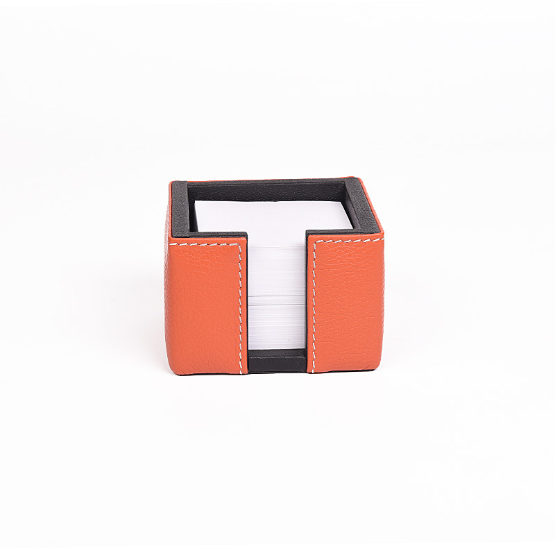 BagCity Κύβος χαρτιών σημειώσεων σε πορτοκαλί δέρμα CUB32OR