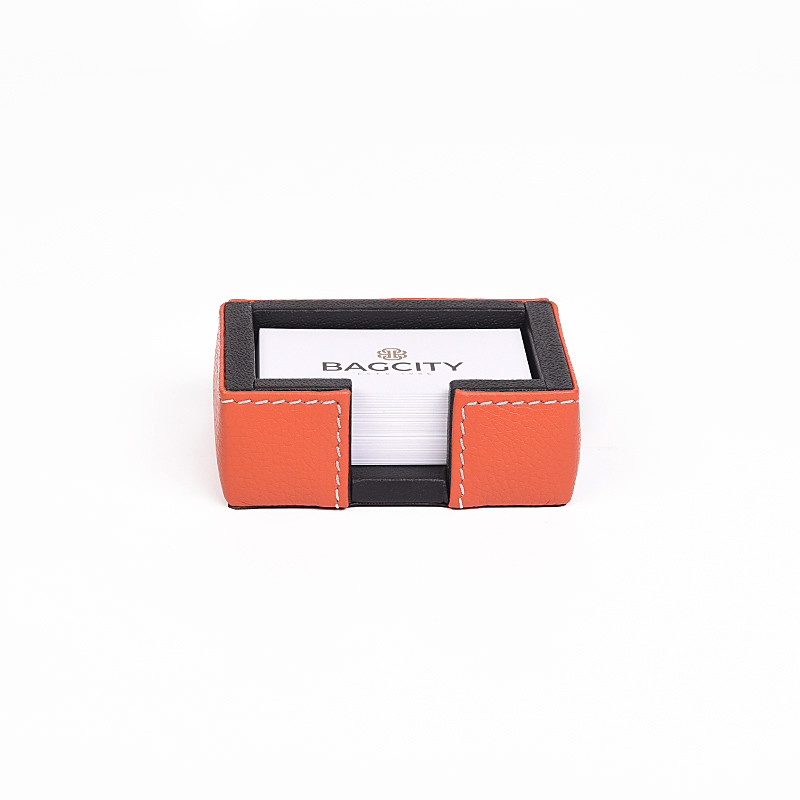 BagCity Θήκη επαγγελματικών καρτών σε πορτοκαλί δέρμα CAR32OR