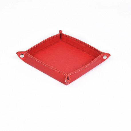 BagCity Τετράγωνος δίσκος για μικροαντικείμενα σε κόκκινο δέρμα SQT06RE