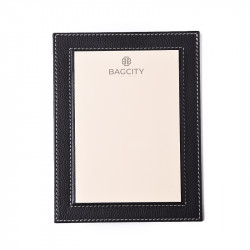 BagCity Βάση με κορνίζα Α5 Συνταγολογίου-Μπλόκ-Σημειώσεων σε μαύρο δέρμα NOR01BL