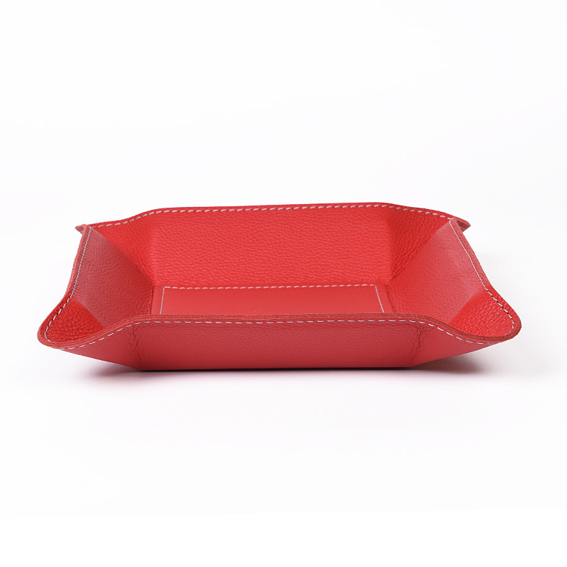 Bagcity Δίσκος μικρός για μικροαντικείμενα σε κόκκινο δέρμα για το σπίτι ή το γραφείο SDI06RE