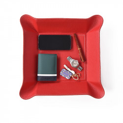 Bagcity Δίσκος μεγάλος για μικροαντικείμενα σε κόκκινο δέρμα για το σπίτι ή το γραφείο SDL18RE