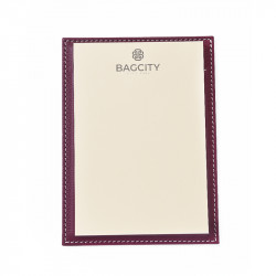 BagCity Βάση Α5 Συνταγολογίου-Μπλόκ-Σημειώσεων σε μπορντό δέρμα NOE09BO