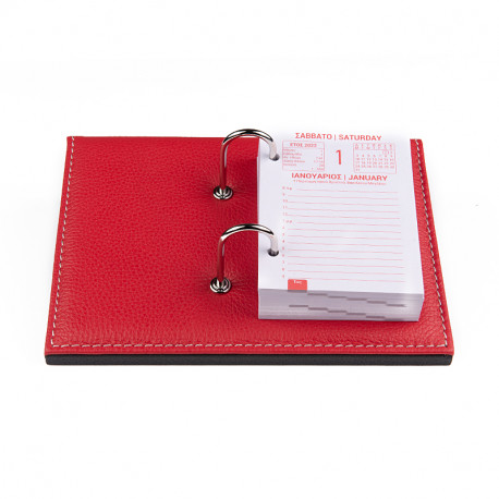 Bagcity Επιτραπέζιο ημερολόγιο γραφείου σε κόκκινο δέρμα DIC06AR