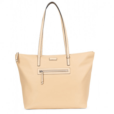 Τσάντα ώμου Α4 στο χρώμα της άμμου από αδιάβροχο ύφασμα XZ2222OQ