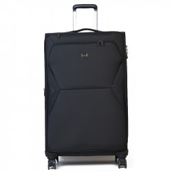 Μεγάλη βαλίτσα μαύρη από αδιάβροχο ύφασμα με 4 ρόδες και αδιάρρηκτο φερμουάρ VFEM25X