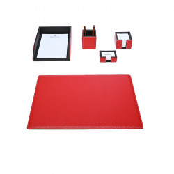 Bagcity Σετ Γραφείου κόκκινο 5 τεμαχίων με σουμέν 60 x 40 από γνήσιο δέρμα PAI92WM