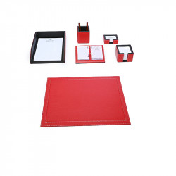 Bagcity Σετ Γραφείου κόκκινο 6 τεμαχίων με σουμέν δίγαζο 50 x 39 από γνήσιο δέρμα RED06RO