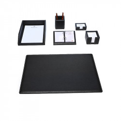 Bagcity Σετ Γραφείου μαύρο 6 τεμαχίων με σουμέν 60 x 40 από γνήσιο δέρμα PAL89WS
