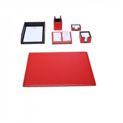 Bagcity Σετ Γραφείου κόκκινο 6 τεμαχίων με σουμέν 60 x 40 από γνήσιο δέρμα PAN87WJ