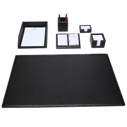 Bagcity Σετ Γραφείου μαύρο 6 τεμαχίων με σουμέν 80 x 50 από γνήσιο δέρμα BAC11EK