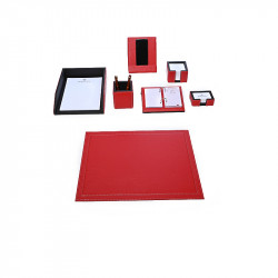 Bagcity Σετ Γραφείου κόκκινο 7 τεμαχίων με σουμέν δίγαζο 50 x 39 από γνήσιο δέρμα RED87LK