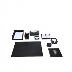 Bagcity Σετ Γραφείου μαύρο 9 τεμαχίων με σουμέν 60 x 40 από γνήσιο δέρμα RDA74QA