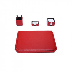 Bagcity Σετ Γραφείου κόκκινο 4 τεμαχίων με σουμέν καπάκι 54 x 38 από γνήσιο δέρμα RED09