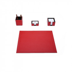 Bagcity Σετ Γραφείου κόκκινο 4 τεμαχίων με σουμέν δίγαζο 50 x 39 από γνήσιο δέρμα RED75ER