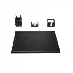 Bagcity Σετ Γραφείου μαύρο 4 τεμαχίων με σουμέν δίγαζο 60 x 40 από γνήσιο δέρμα DOU01QM