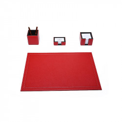 Bagcity Σετ Γραφείου κόκκινο 4 τεμαχίων με σουμέν δίγαζο 60 x 40 από γνήσιο δέρμα DOU03EM
