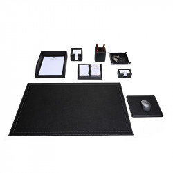 Bagcity Σετ Γραφείου μαύρο 8 τεμαχίων με σουμέν δίγαζο 80 x 50 από γνήσιο δέρμα FDI70YB