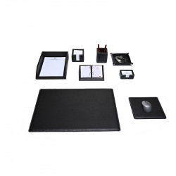 Bagcity Σετ Γραφείου μαύρο 8 τεμαχίων με σουμέν 60 x 40 από γνήσιο δέρμα RCF79QF