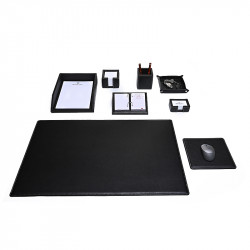 Bagcity Σετ Γραφείου μαύρο 8 τεμαχίων με σουμέν 80 x 50 από γνήσιο δέρμα BAD21FU