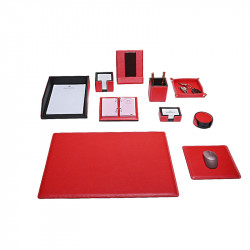 Bagcity Σετ Γραφείου κόκκινο 10 τεμαχίων με σουμέν 60 x 40 από γνήσιο δέρμα STC67ZV