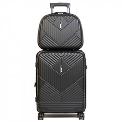AIRTEX Σετ βαλίτσα καμπίνας & beauty case Polypropylene σε μαύρο χρώμα 78UPUM
