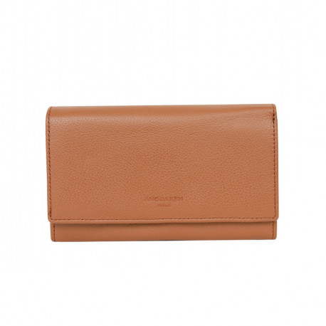 HEXAGONA Γυναικείο πορτοφόλι μεγάλο με κούμπωμα σε ταμπά δέρμα ERV215PV