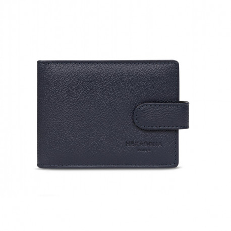 HEXAGONA οριζόντια καρτοθήκη σε μπλέ δέρμα YUN282TN