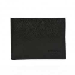 HEXAGONA Ανδρικό πορτοφόλι οριζόντιο σε μαύρο δέρμα HKQ144YQ