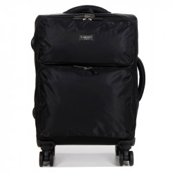 AIRTEX Μεσαία βαλίτσα μαύρη από ύφασμα με 4 ρόδες και αδιάρρηκτο φερμουάρ AIDO6R