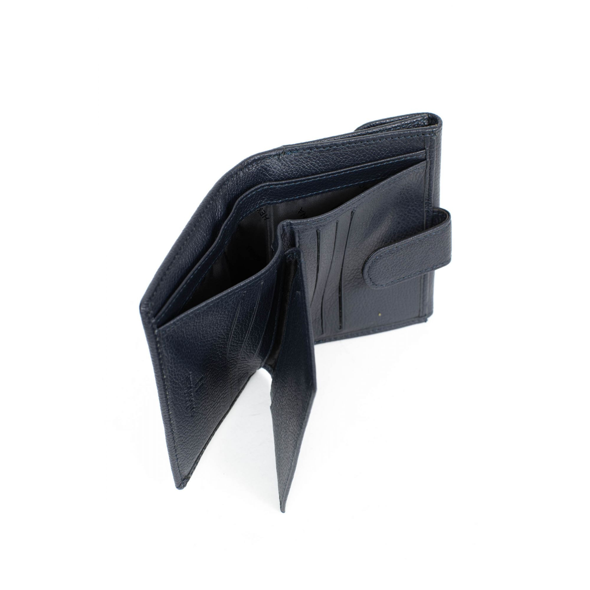 HEXAGONA Γυναικείο διπλό πορτοφόλι δερμάτινο μπλέ HUG57T